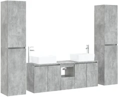 Vonios baldų rinkinys 5 vnt. Betono pilka 33 x 34,5 x 160 cm