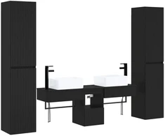Vonios baldų rinkinys 5 vnt. Juoda 33 x 34,5 x 160 cm