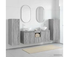 Vonios baldų rinkinys 5 vnt. Pilka Sonoma 33 x 34,5 x 100 cm