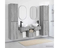 Vonios baldų rinkinys 5 vnt. Pilka Sonoma 33 x 34,5 x 160 cm
