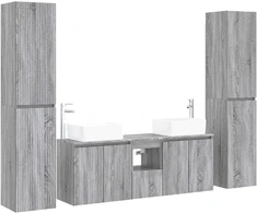 Vonios baldų rinkinys 5 vnt. Pilka Sonoma 33 x 34,5 x 160 cm