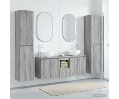 Vonios baldų rinkinys 5 vnt. Pilka Sonoma 33 x 34,5 x 160 cm