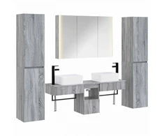 Vonios baldų rinkinys 6 pcs Pilka Sonoma