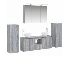 Vonios baldų rinkinys 6 pcs Pilka Sonoma