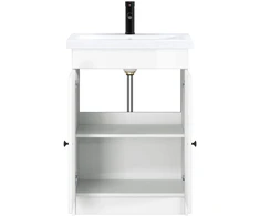 Vonios baldų rinkinys Itin blizgi balta 56 x 37,5 x 81 cm