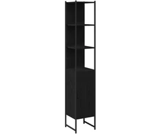 Vonios baldų rinkinys 4 vnt. Juoda 33 x 33 x 185,5 cm
