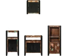 Vonios baldų rinkinys su stalčių 4 pcs Kietas atkurtas medis (Atnaujinta)