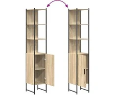 Vonios baldų rinkinys 4 pcs Sonoma ąžuolas Apdirbta mediena