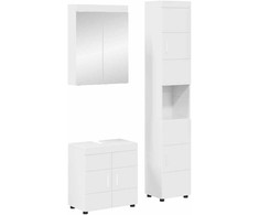 Vonios baldų rinkinys TULUM 3 pcs Aukštai blizganti balta