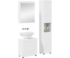 Vonios baldų rinkinys TULUM 3 pcs Balta 60 x 34 x 63 cm