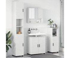 Vonios baldų rinkinys 4 pcs Balta Apdirbta mediena &amp; metalas