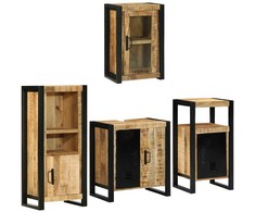Vonios baldų rinkinys 4 vnt. Ruda 55 x 35 x 60 cm