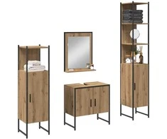 Vonios baldų rinkinys su saugykla 4 pcs Ruda 33 x 33 x 185.5 cm
