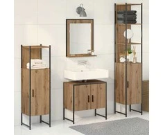 Vonios baldų rinkinys su saugykla 4 pcs Ruda 33 x 33 x 185.5 cm