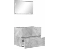 Vonios baldų rinkinys su stalčių Betono pilka 60 x 38,3 x 45 cm