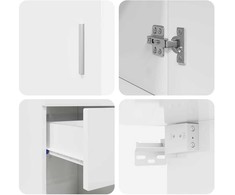 Vonios baldų rinkinys TULUM 5 pcs Aukštai blizganti balta