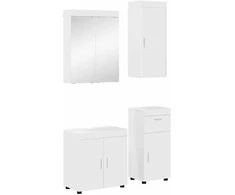 Vonios baldų rinkinys TULUM 4 pcs Aukštai blizganti balta