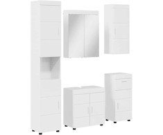 Vonios baldų rinkinys TULUM 5 pcs Aukštai blizganti balta