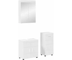 Vonios baldų rinkinys TULUM 3 pcs Balta 60 x 34 x 63 cm