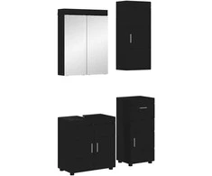 Vonios baldų rinkinys TULUM 4 pcs Juoda 60 x 34 x 63 cm
