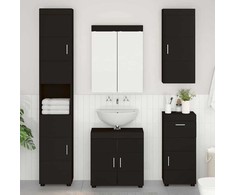 Vonios baldų rinkinys TULUM 5 pcs Juoda 60 x 34 x 63 cm