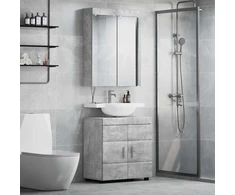Vonios baldų rinkinys TULUM 2 pcs Betono pilka 60 x 34 x 63 cm