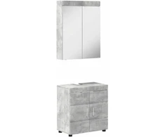 Vonios baldų rinkinys TULUM 2 pcs Betono pilka 60 x 34 x 63 cm