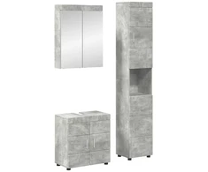 Vonios baldų rinkinys TULUM 3 pcs Betono pilka 60 x 34 x 63 cm