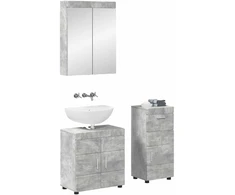 Vonios baldų rinkinys TULUM 3 pcs Betono pilka 60 x 34 x 63 cm