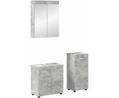 Vonios baldų rinkinys TULUM 3 pcs Betono pilka 60 x 34 x 63 cm