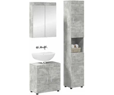 Vonios baldų rinkinys TULUM 3 pcs Betono pilka 60 x 34 x 63 cm