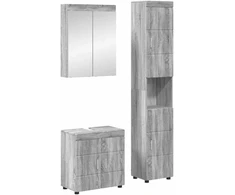 Vonios baldų rinkinys TULUM 3 pcs Pilkas Sonoma 60 x 34 x 63 cm