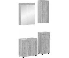 Vonios baldų rinkinys TULUM 4 pcs Pilkas Sonoma 60 x 34 x 63 cm