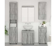 Vonios baldų rinkinys TULUM 5 pcs Pilkas Sonoma 60 x 34 x 63 cm