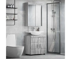Vonios baldų rinkinys TULUM 2 pcs Pilkas Sonoma 60 x 34 x 63 cm