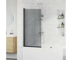 Vonios dušo ekranas Juoda 68 x 130 cm Grūdintas stiklas