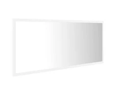 Vonios kambario LED veidrodis, baltas, 100x8,5x37cm, akrilas