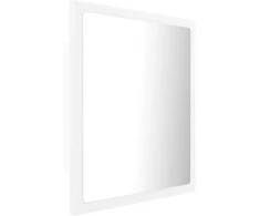 Vonios kambario LED veidrodis, baltas, 40x8,5x37cm, akrilas