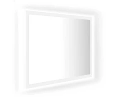 Vonios kambario LED veidrodis, baltas, 60x8,5x37cm, akrilas