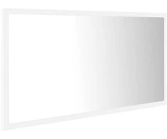 Vonios kambario LED veidrodis, baltas, 90x8,5x37cm, akrilas