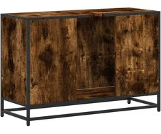 Vonios kambario spintelė, dūminio, 90x33x60 cm, mediena
