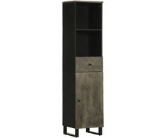 Vonios kambario spintelė, juoda, 38x33x160cm, mango masyvas