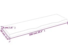 Vonios kambario stalviršis, 100x30x(2-4) cm, medienos masyvas
