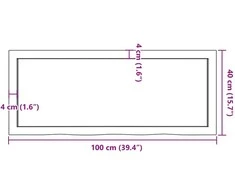 Vonios kambario stalviršis, 100x40x(2-4) cm, medienos masyvas
