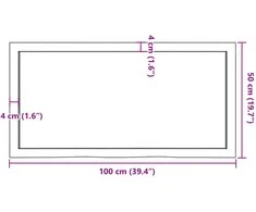Vonios kambario stalviršis, 100x50x(2-6) cm, medienos masyvas