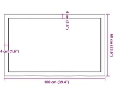 Vonios kambario stalviršis, 100x60x(2-4) cm, medienos masyvas