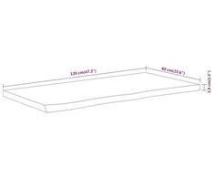 Vonios kambario stalviršis, 120x60x3,8cm, akacijos masyvas