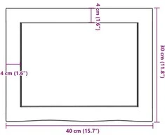 Vonios kambario stalviršis, 40x30x(2–6)cm, medienos masyvas