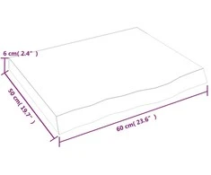 Vonios kambario stalviršis, 60x50x(2-6) cm, medienos masyvas
