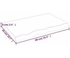 Vonios kambario stalviršis, 80x50x(2–6)cm, medienos masyvas